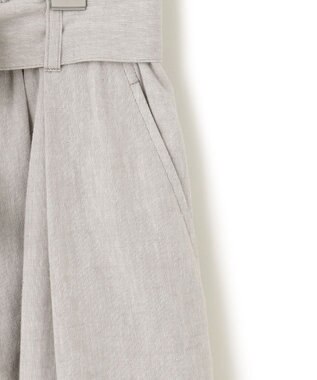 23区 L 【SLOW/洗える】リネンコットン スカート ライトグレー系