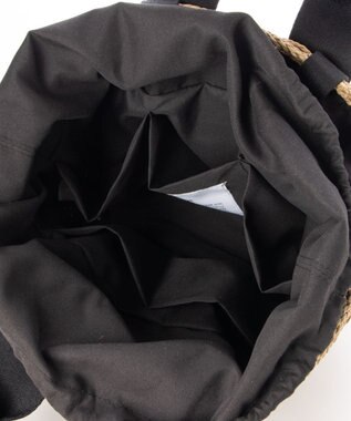 LA BAGAGERIE 【maison vert】 【ペーパー素材・多収納】ダブルハンドルかごバッグ ブラック×ベージュ