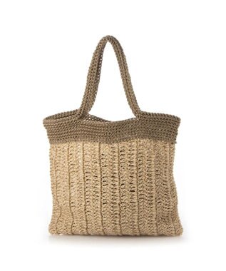 UNBILLION cachecache ペーパー切り替え横編みトートバッグ ベージュ