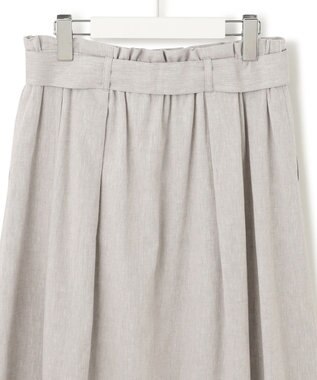 23区 L 【SLOW/洗える】リネンコットン スカート ライトグレー系