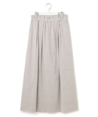 23区 L 【SLOW/洗える】リネンコットン スカート ライトグレー系