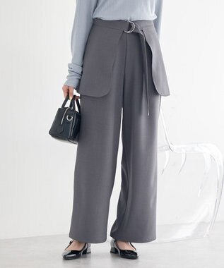 earth music&ecology 【予約】【2WAY】ラップスカート付きパンツ グレー