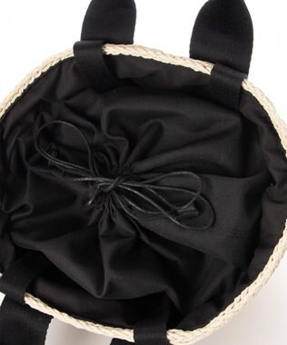 LA BAGAGERIE 【maison vert】 【ペーパー素材・多収納】ダブルハンドルかごバッグ ブラック×アイボリー