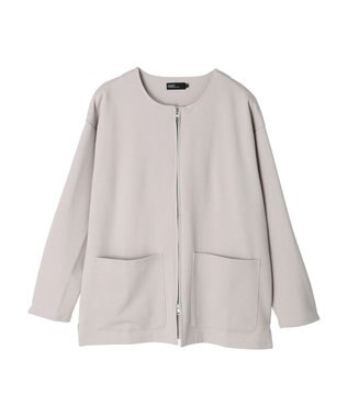 CRAFT STANDARD BOUTIQUE 強撚ポンチラウンドヘムカーディガン Light Gray