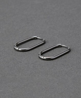Phoebe 〈金属アレルギー対応〉グラムオーバルフープピアス　シルバー　楕円型/オーバル/ステンレス シルバー