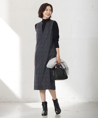 J.PRESS LADIES カシミヤ リバーシブル ヘリンボーン ストール ライトグレー系