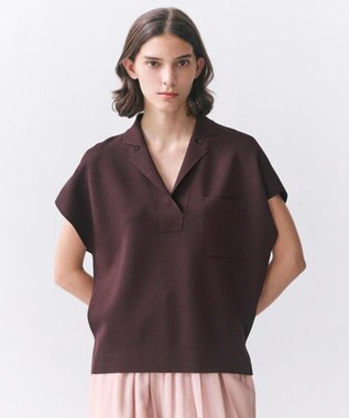 BEIGE， NADIA / ストレッチ スキッパーニット Bordeaux