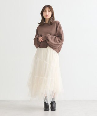 earth music&ecology ドロストスリーブスウェット Brown