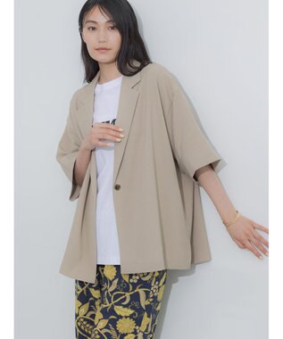 Te chichi 麻調ハーフスリーブジャケット