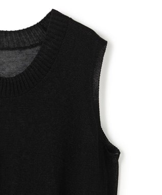 BEIGE， MORION / リネン レイヤードニット Black×Black