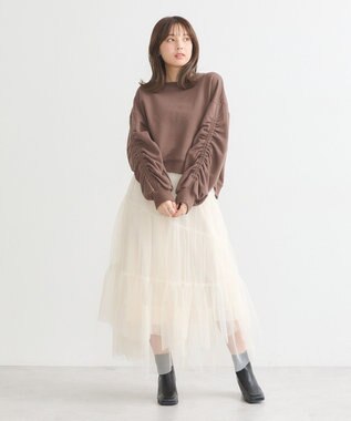 earth music&ecology ドロストスリーブスウェット Brown
