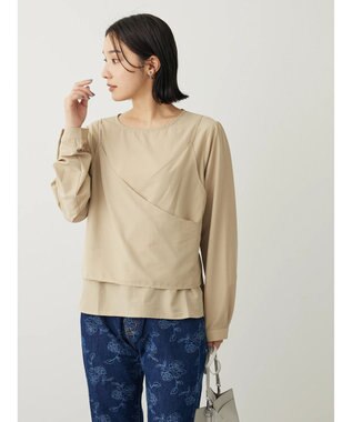 Green Parks レイヤード風ビスチェブラウス Beige