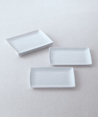 たち吉 【たち吉】白磁さらさ 銘々皿〈5枚〉 美濃焼 ホワイト×ホワイト