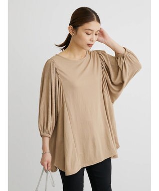 Green Parks ボリューム袖切替プルオーバー Beige