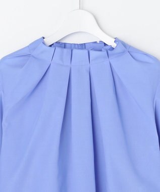 自由区 【カタログ掲載】ナチュラルタッチスタンドカラー ブラウス サックス