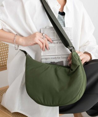 WEGO カラーハーフムーンショルダー カーキ