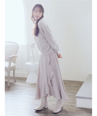earth music&ecology ラッフルフリルイレヘムスカート Beige