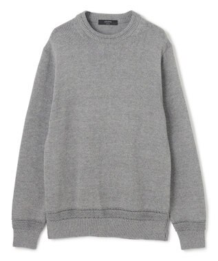 JOSEPH HOMME 【洗える】ハイツイストコード　クルーネックニット グレー系
