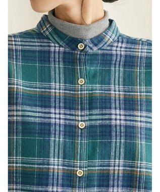 CRAFT STANDARD BOUTIQUE チェックバンドカラーサークルブラウス Green