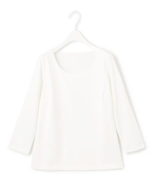 ICB 【洗える】 スーペリアジャージー Uネックカットソー オフホワイト系