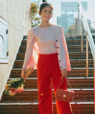 23区 GIOLICA ツイード ショルダーバッグ レッド系