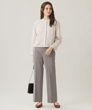 自由区 L 【WEB限定カラーあり・撥水加工・洗える】TRギャバストレート パンツ モカ