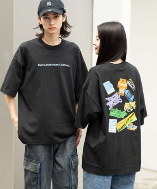 WEGO 【ユニセックス着用ITEM/SMLサイズ展開】別注BENDAVISクールタッチグラフィックT（SS） ブラック