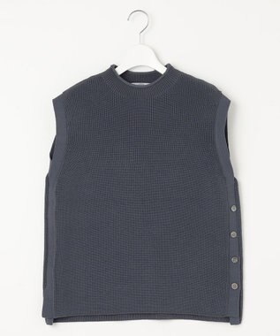 J.PRESS LADIES L 【洗える】CLEAR COTTON BLEND ニット ベスト ブルーグレー系
