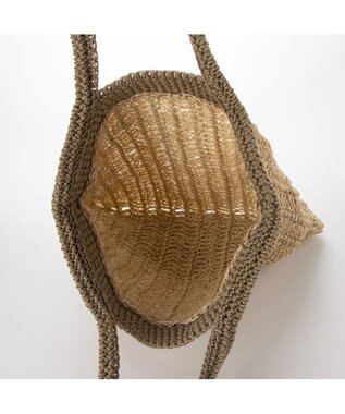 UNBILLION cachecache ペーパー切り替え横編みトートバッグ ベージュ