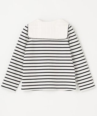 ANY KIDS セーラー襟付き 長袖 トップス オフ×ブラックボーダー