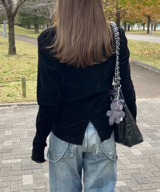 Green Parks シアーベロアプルオーバー Black