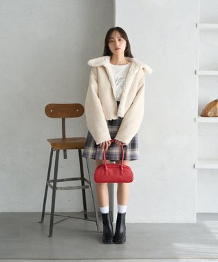 earth music&ecology ワイドボストンバッグ Red