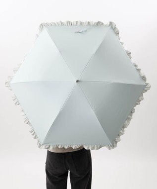 AURORA 【WEB限定】 フリル晴雨兼用傘（折りたたみ・トップフラット） ミントグリーン