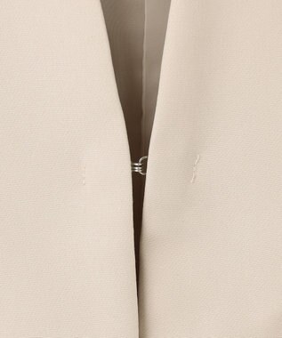 ANY 【WEB限定】ダブルクロスストレッチ Ｖネックノーカラージャケット ベージュ