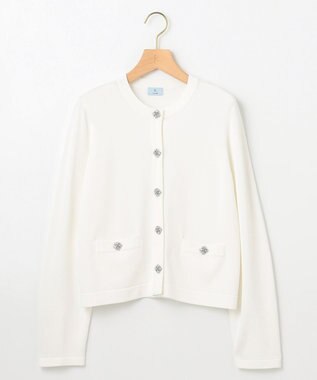 組曲 【WEB限定】ビジューニット ジャケット アイボリー系