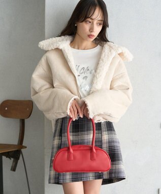 earth music&ecology ワイドボストンバッグ Red