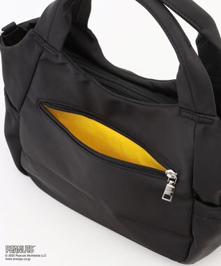 Y'SACCS SNOOPYデザイン サイドギャザー2wayトート　Mサイズ(スケートボード） ブラック