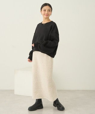 earth music&ecology ドロストスリーブスウェット Black