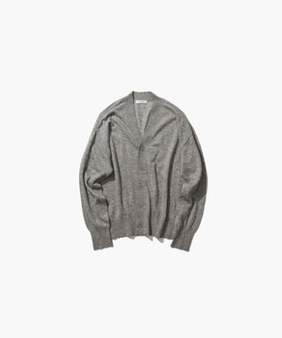 ATON CASHMERE SILK SPUN | Vネックカーディガン TOP GRAY
