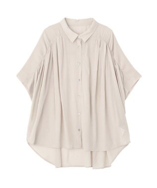 YECCA VECCA 【ドライタッチ】シアーバックギャザーシャツ Light Beige