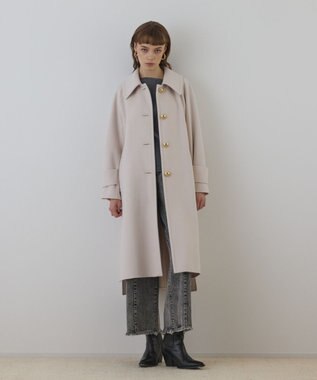 GRACE CONTINENTAL ウールカシミヤリバーコート キナリ