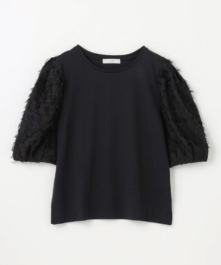 ANY L シルケットスムースジャガードスリーブプルオーバー ブラック