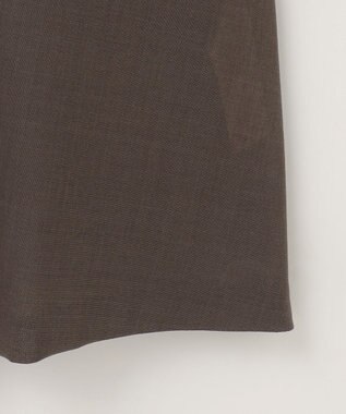 自由区 【洗える】トロピカルストレッチシャツ ドレス カーキブラウン