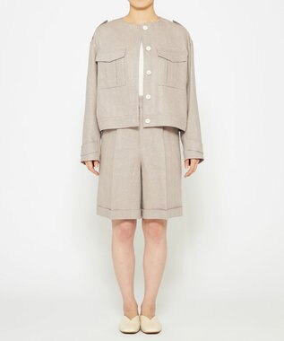 uncrave ヘリンボーン リネン ブルゾン（uncrave WHITE） フラックスA