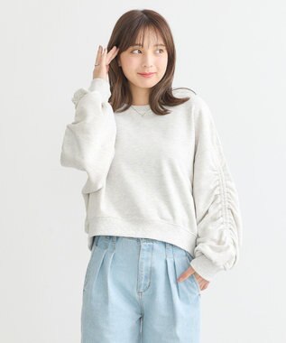 earth music&ecology ドロストスリーブスウェット Oatmeal