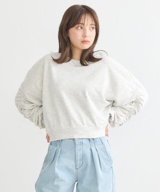 earth music&ecology ドロストスリーブスウェット Oatmeal