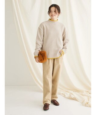 CRAFT STANDARD BOUTIQUE 綿ピーチ綺麗シルエットパンツ Beige