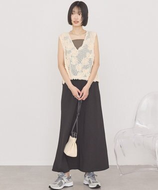 AMERICAN HOLIC リネンライクマーメイドスカート Black