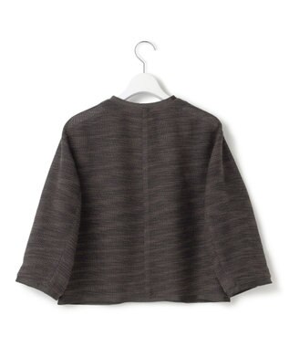23区 サマーツイード 7分袖 ジャケット ダークブラウン系