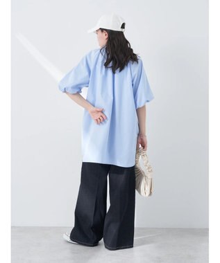 earth music&ecology パフスリーブチュニックブラウス Sax